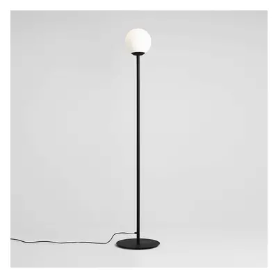 ALDEX Stojací lampa Joel z kovu a skla, černá/bílá