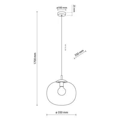 TK Lighting Závěsné svítidlo Vibe, čiré sklo, Ø 35 cm