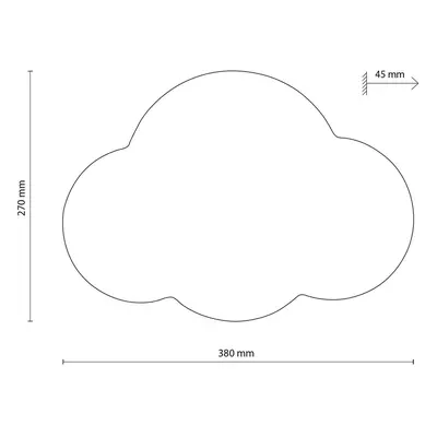 TK Lighting Nástěnné svítidlo Cloud, béžová barva, ocel, nepřímé světlo, 38 x 27 cm