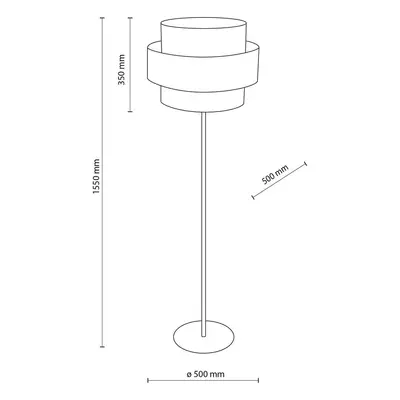 TK Lighting Stojací lampa Calisto, juta, válec, přírodní hnědá, výška 155 cm