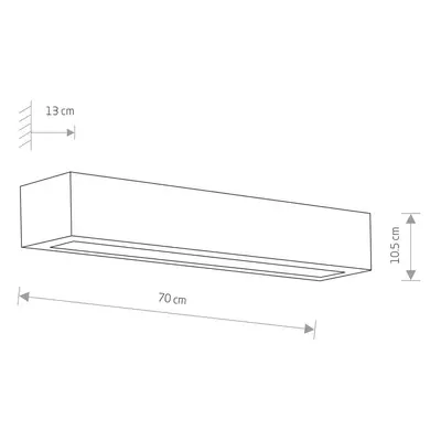 Euluna Nástěnné světlo Gipsy, sádra, up/down hranaté 70cm