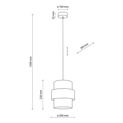 TK Lighting Závěsné svítidlo Calisto, juta, přírodní hnědá, jedno světlo, Ø 20 cm