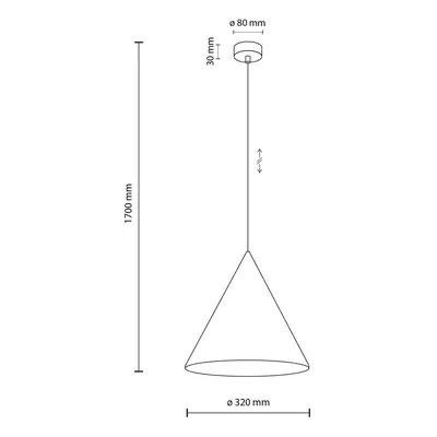 TK Lighting Závěsné svítidlo Cono, bílé, Ø 32 cm, ocel, jedno světlo