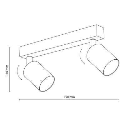 TK Lighting Stropní bodové světlo Top, nastavitelné, hnědé, lineární se dvěma světly