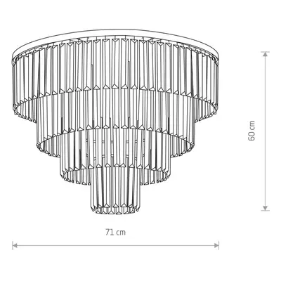 Euluna Stropní svítidlo Cristal, transparentní/stříbrné, Ø 71 cm