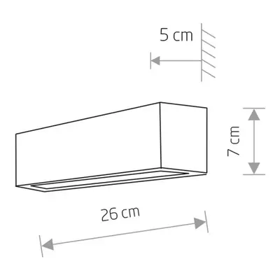 Euluna Nástěnné světlo Straight XS, šířka 26 cm, grafit