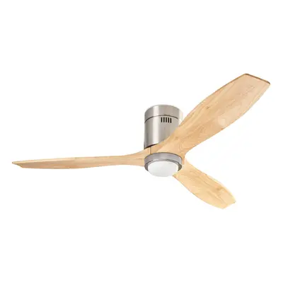 LEDS-C4 Stropní ventilátor Stem LED, světlé dřevo, tichý DC, Ø 137 cm CCT