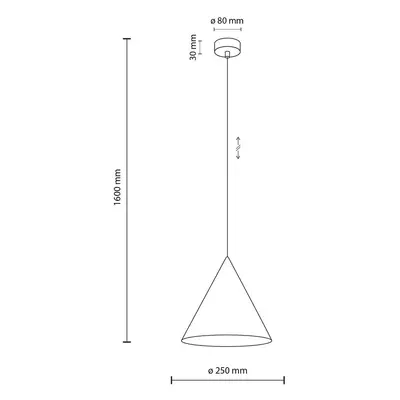 TK Lighting Závěsné svítidlo Cono, bílé, Ø 25 cm, ocel, jedno světlo