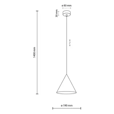 TK Lighting Závěsné svítidlo Cono, bílé, Ø 19 cm, ocel, jednoplamenné