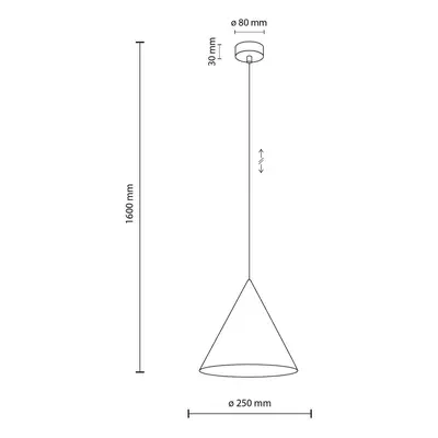 TK Lighting Závěsné svítidlo Cono, jedno světlo, Ø 25 cm, béžová barva