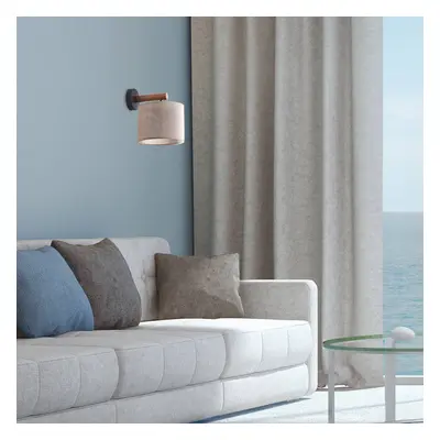 TK Lighting Nástěnné světlo Deva Nature, textil, dřevo