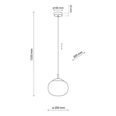 TK Lighting Závěsné svítidlo Vibe, opálové bílé sklo, Ø 20 cm