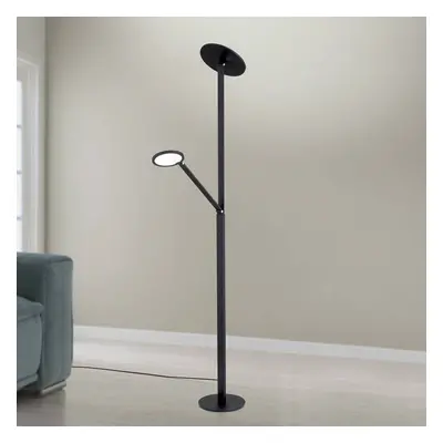 Orion LED stojací lampa Fati, výška 181 cm, hliník, světlo na čtení, stmívač, CCT