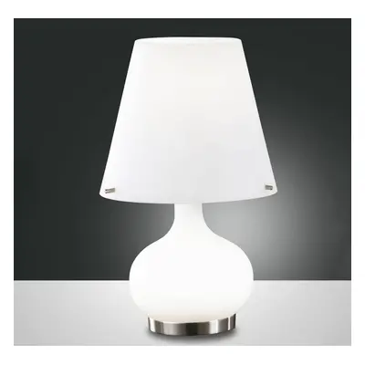 Fabas Luce Stolní lampa Ade, výška 33 cm, bílá, sklo