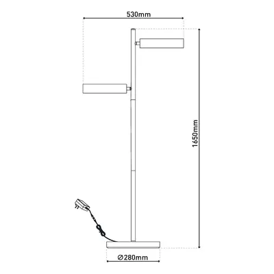 Näve LED stojací lampa Tessa černá/béžová 165 cm Touchdim CCT 2 světla.