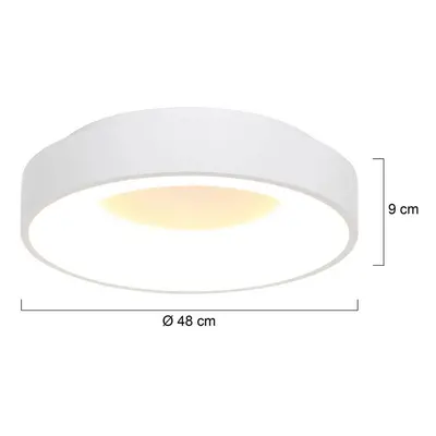 Steinhauer Stropní svítidlo Ringlede LED, 2 700 K, Ø 48 cm, bílé, kovové