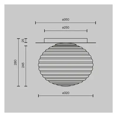 Maytoni Stropní svítidlo Maytoni Reels, černá / šedá, Ø 35 cm, sklo