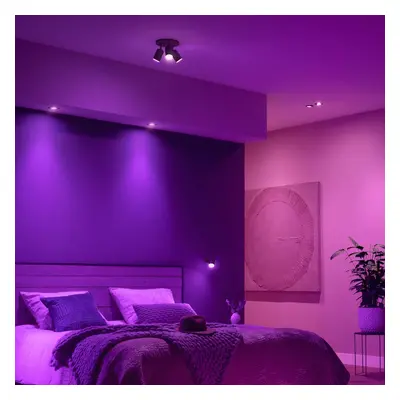 Philips Hue Vestavné bodové svítidlo Philips Hue LED Centura, černé, Ø 9 cm, CCT RGB