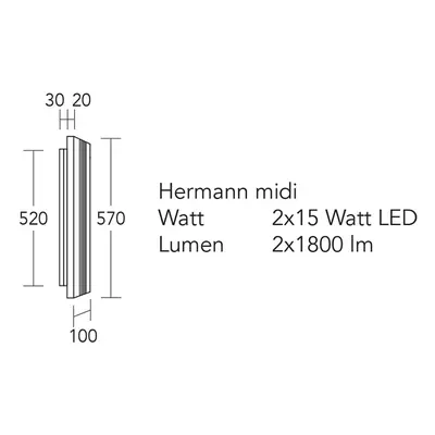 HerzBlut HerzBlut LED nástěnné svítidlo Hermann midi, olejovaný dub, stmívatelné