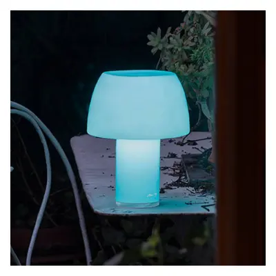 NEMO Nemo LED dobíjecí stolní lampa Lorosae, modrá, sklo, IP54, USB