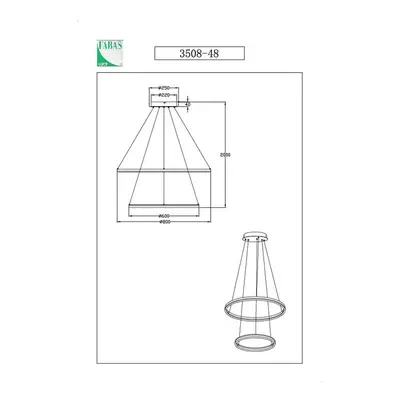 Fabas Luce Závěsné svítidlo Giotto LED, Ø 80 cm, 2 světla, černé