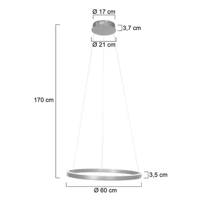 Steinhauer Závěsné svítidlo Ringlux LED, Ø 60 cm, 2 světla, ocel