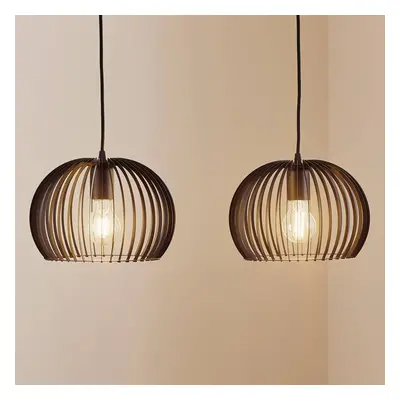 TEMAR LIGHTING Závěsné světlo Larus z černé oceli, dva zdroje