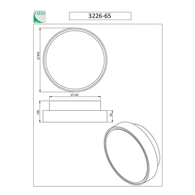 Fabas Luce Nástěnné svítidlo Hatton, Ø 30 cm, senzor, 2 x E27, bílé, IP65