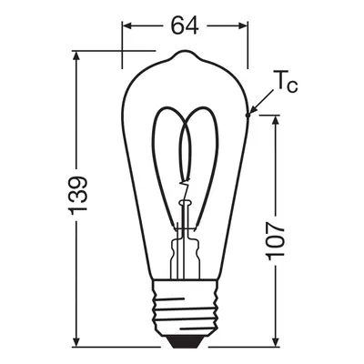 OSRAM OSRAM LED Vintage ST64 E27 8W 922 Heart Filament zlatá tlumená