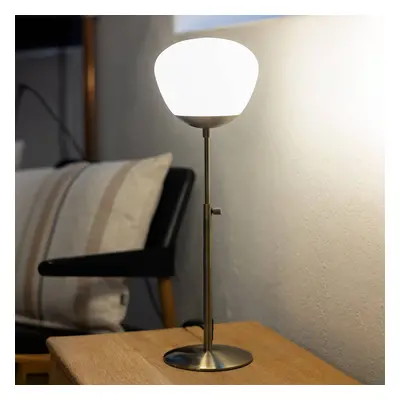 Markslöjd Stolní lampa Rise, výška 60 cm, starožitná mosaz, železo, sklo