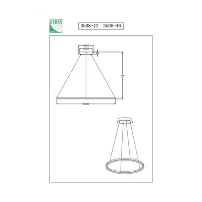 Fabas Luce Závěsné svítidlo Giotto LED, Ø 100 cm, 1 světlo, černé