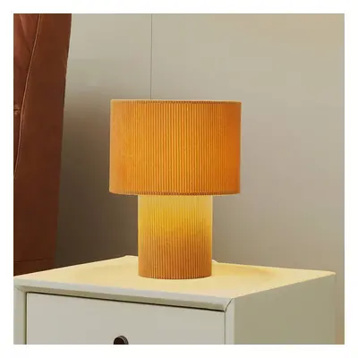 Lindby Stolní lampa Lindby Jone, světle hnědá, textil, výška 30 cm, E27