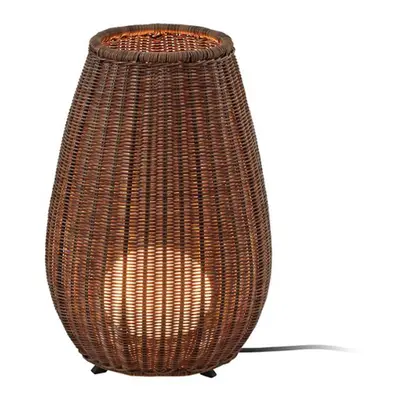 Bover Stolní lampa Bover LED Amphora, hnědá/ratan-hnědá, 47 cm