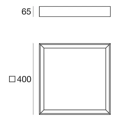 Linea Light Stropní svítidlo LED Tara Q, 40 x 40 cm, černá, 3 000 K, hliník