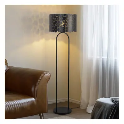 Lindby Stojací lampa Lindby Aralena, černá/zlatá, výška 143,5 cm