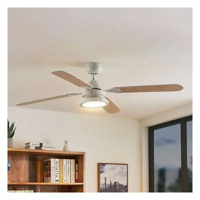 Lindby Stropní ventilátor Lindby LED Tedric, bílý, tichý, Ø 133 cm