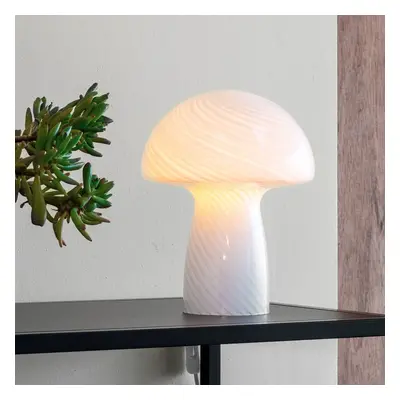 Dyberg Larsen Dyberg Larsen Stolní lampa Mushroom, bílá, výška 23 cm, sklo