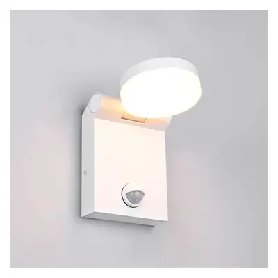 Trio Lighting Venkovní nástěnné svítidlo LED Adour, matná bílá, senzor, naklápěcí, CCT