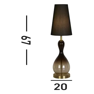 Searchlight Stolní lampa Marakesh černá/kouřově šedá výška 67 cm textil/sklo