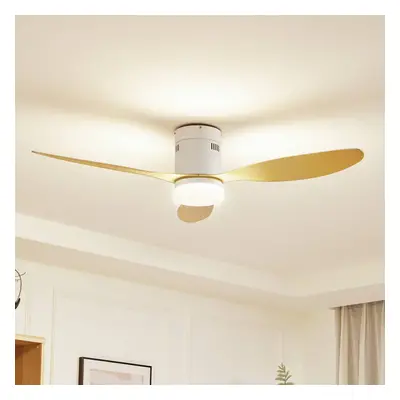 Lucande Stropní ventilátor Lucande LED Kayu, bílý, DC, tichý, 132 cm