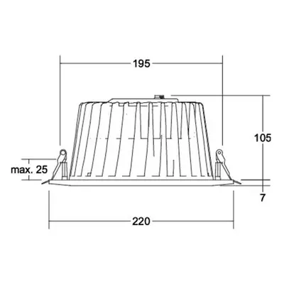 BRUMBERG BRUMBERG LED vestavné svítidlo Lydon Maxi, zapnuto/vypnuto, 3 000 K