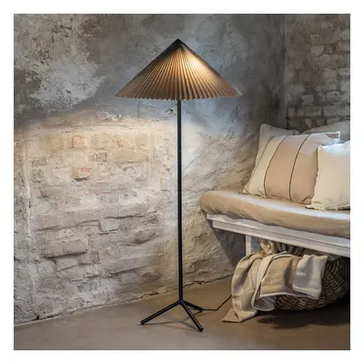 Markslöjd Stojací lampa Plisado, šedá, železo/látka, výška 140 cm