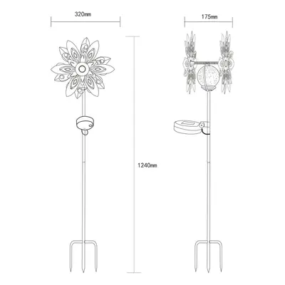 Globo LED solární světlo 36578, zemní hrot, rezavě hnědá, kov, sklo