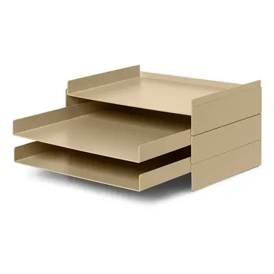 ferm LIVING ferm LIVING Organizér 2x2, béžová barva, železo, 12,7 cm, stohovatelný