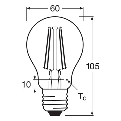 OSRAM OSRAM LED žárovka Filament E27 6,5W 827 6-pack