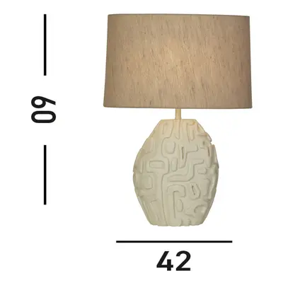 Searchlight Stolní lampa Adelaide, krémová, výška 59,5 cm, textil/resin