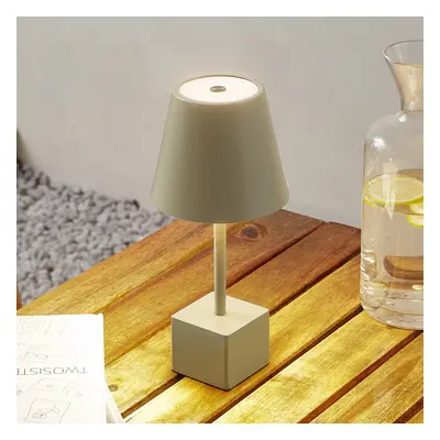 Lindby LED dobíjecí stolní lampa Lindby Janea CUBE, zelená, kovová