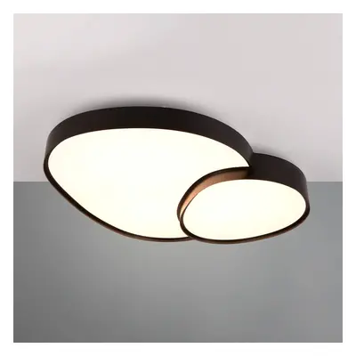 Trio Lighting Stropní svítidlo LED Rise, černé, 77 x 63 cm, CCT, stmívatelné