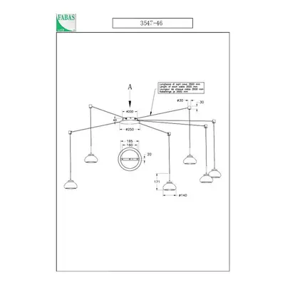 Fabas Luce Závěsné svítidlo Arabella LED, kouřově šedé, 6 světel, decentralizované