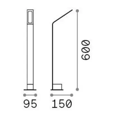 Ideallux Ideal Lux Agos černý 4 000 K výška 60 cm hliník